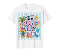 Beach Sun Fun Summer Vibes Crabe Tropical Palm Tree Vacances T-Shirt