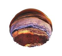 Beach Sunrise Orang Sea Bonnet de douche double bande élastique étanche avec oreilles volantées Chapeau de cuisine résistant à l'huile Peut être réutilisé