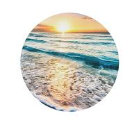Beach Sunset Ocean Waves Print Leather Coasters Set de 4, Café Thé Coasters, Quatre Formes au Choix
