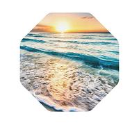 Beach Sunset Ocean Waves Print Leather Coasters Set de 4, Café Thé Coasters, Quatre Formes au Choix