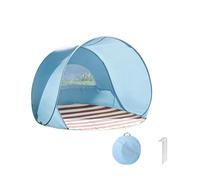 Beach Tent UPF 50+ Portable Sun Shelter 145×145×110cm Automatic Quick Open Waterproof Polyester Canopy with Ventilation Window Carry Bag and 4 Stakes UV Protection Shade Tent