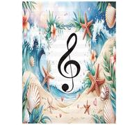 Beach Theme Song Writing Blank Manuscript 50 pages