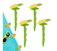 Beach Towel Clips 4 Pieces, Outdoor Mat Stakes Clamps, Park Camping Picnic Music Festivals Sports Events Family Gathering Travel Blanket Pegs for Sand Grass Lawn, Multicolor