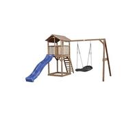Beach Tower avec Nid Roxy Balancoire Marron Bleu Toboggan