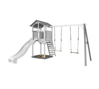 Axi Structure De Jeu Beach Tower Blanc Gris Avec 2 Balancoires Et Toboggan Blanc