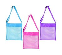 Beach Toy Bag - 3 Pcs, Shell Collecting Storage Tote | Mesh Sand Toy B Ag With Adjustable Straps | Lightweight Seashell Collection Carry Bag For Pool Lake Vacation Travel Outdoor Picnic Camping Kids