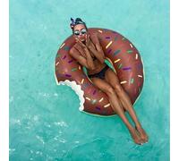 Beach Toy gigantesque Matelas Gonflable bouée Donut Marron de Piscine Super Fun, Format XXL.110 cm Special Beach Party