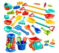 Beach Toys - Sand, Seaside Play Set 32 pièces | Building Kit with Dump Truck and Bucket For Creative Beach Fun | For Summer Travel Garden, Backyard, Park, Girls, Boys Ages 3-10 Use