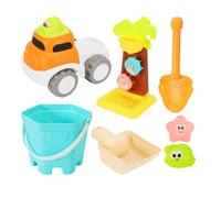 Beach Toys Set - 7-Piece Cartoon Sand Digger Shovel Kit | Fun Beach Sand Toy Set with Water Play Tools for Kids | Perfect for Outdoor Pool Swimming Diving Summer Vacation Family Play Activities