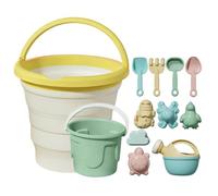 Beach Toys Set - Foldable Fruit Bucket Mold Playset, Colorful Sand Play Kit, Rake Shovel Tools | Creative kid Castle Gear, Children Yard Travel Family Vacation Outdoor Seaside Activities Amusement
