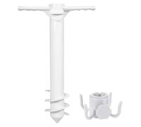 Beach Umbrella Drill, Heavy Duty Base Stand, Sturdy Ground Design, Outdoor Tripod Support, Umbrella Holder for Pool, Fishing, Park, Camping, Picnic, Water, White Color