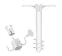 Beach Umbrella Sand Stake, Patio Parasol Hook, Windproof Pressure Base, Easy Twist Installation, Camping Garden Outdoor Use, 38x24.5cm/14.96x9.65 inches, White, 1 Set, 300g