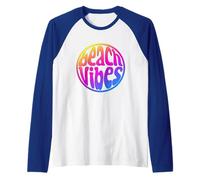 Beach Vibes rétro Coucher de Soleil Vacances Croisière Manche Raglan
