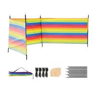 Beach Wind Blocker, Camping Privacy Screen, Windproof Shade Barrier, Portable Shelter Design, UV-Resistant Fabric, Easy Setup, for Vacation, Fishing, Backyard Fun, (210D Oxford Cloth/Metal)