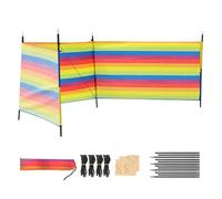 Beach Windscreen, Wind Blocker Shade, Camping Windscreen Barrier, Portable Outdoor Shelter, Windproof Privacy Screen for Picnic Backyard Travel, Oxford Cloth with Metal Poles