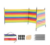 Beach Windscreen, Wind Blocker Shade, Camping Windscreen Barrier, Portable Outdoor Shelter, Windproof Privacy Screen for Picnic Backyard Travel, Oxford Cloth with Metal Poles