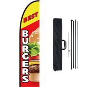 Beachflag pour Burger Restaurant - Bannière publicitaire Mâts pour drapeaux 498,5 cm - Imbiss et Snack Shop