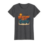 Beachin' Ain't Easy - Citation de Vacances Tropicales Amusantes pour l'été T-Shirt, Femme, Chiné Foncé, 3XL