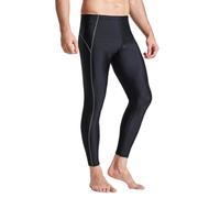 BEACHKINI Maillots de Bain pour Hommes et Femmes,Imperméable Unisexe Séchage Rapide Plongée Surf Pantalon d'athlétisme,Pantalon Long Ajustable,09 Noir Pur,4XL