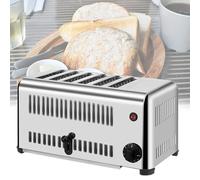 Beachtiful Grille-Pain 6 Tranches en Acier Inoxydable, Grille-Pain Commercial Amélioré avec Larges Fentes et Plateau à Miettes Amovible - Toasts, Pain de Viande, Sandwichs, 2240 W