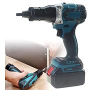 Beachtiful Outil D'écrou de Rivet sans Fil, Kit D'écrou de Rivet électrique, Outil D'écrou de Rivet Aveugle Automatique électrique Portable sans Balais pour Aluminium, Fer, Acier Inoxydable