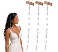 Beachy Pince à cheveux sirène inspirée de l'océan avec étoile de mer et perle bleue en coquillage, étoile de mer décorée, peigne caché bohème pour femme, vacances à la plage, mariage