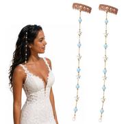 Beachy Pince à cheveux sirène inspirée de l'océan avec étoile de mer et perle bleue en coquillage, étoile de mer décorée, peigne caché bohème pour femme, vacances à la plage, mariage