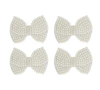 Bead Bow Shoe Clips, Detachable Decorative Bowknot Shoe Buckles for Wedding Bridal Shoes and High Heels, Set of 4pcs, DIY Accessory for Party and Special Occasions