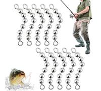 Bead Chain Swivel,10 Piece Catfish Trolling Tackle | Featuring A 360 Degree Rotation to Prevent Line Twist. Ideal for Trolling Rigs, Tackle, and Gear in Saltwater and Fresh Water. Anglers Targeting C