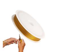 Bead Wire, Stainless Steel Thread, 3.94x3.15x0.39 Inches Thin Gold Silver String, Crafting Supplies for Handicraft Enthusiasts Ornaments Decorations Women Men Jewelry Making and Fishing Tackle