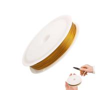 Bead Wire, Stainless Steel Thread, 3.94x3.15x0.39 Inches Thin Gold Silver String, Crafting Supplies for Handicraft Enthusiasts Ornaments Decorations Women Men Jewelry Making and Fishing Tackle