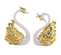 Beada 2 PièCes de D'Ornements de Cygne, DéCoration de Gâteau de Cygne, DéCoration de de Voiture, DéCoration de NoëL de Mariage à la A