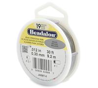Beadalon Bobine de fil 0,3 mm x 9,2 m – 19 brins – Brillant