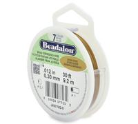 Beadalon 0,3 mm x 9,2 m Bobine de Fil 7 brins Doré satiné