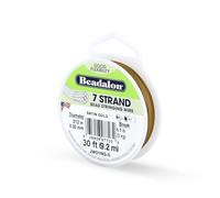 Beadalon Bobine de Fil 7 brins 0,3 mm x 9,2 m Doré satiné