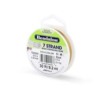 Beadalon 0,3 mm x 9,2 m-Bobine de Fil 7 brins Or