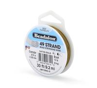 Beadalon 0,38 mm x 9,2 m Bobine de Fil 49 brins Doré satiné
