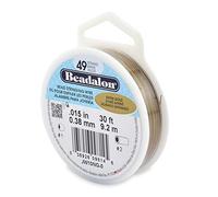 Beadalon 0,38 mm x 9,2 m Bobine de Fil 49 brins Doré satiné