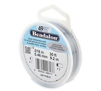 Beadalon 0,46 mm de diamètre 9.2 m de Fil de Bobine de Fil 49 brins, Argent satiné