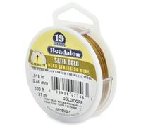 Beadalon 0,46 mm x 31 m-Bobine de Fil 19 brins Doré satiné