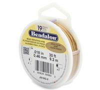 Beadalon Bobine de fil 19 brins 0,46 mm × 9,2 m Or