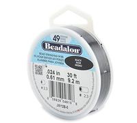 Beadalon 0,61 mm de diamètre 9.2 m de Fil de Bobine de Fil 49 brins, Noir