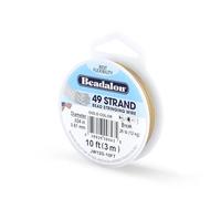 Beadalon Bobine de fil 0,61 mm – 49 brins – Diamètre 10 cm – Doré