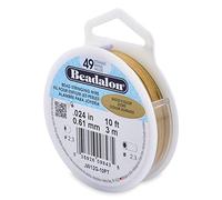 Beadalon 0,61 mm-Diamètre : 10 cm-Bobine de Fil 49 brins Doré