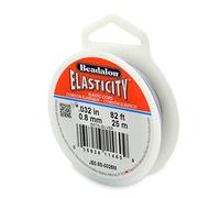 Beadalon 0,8 mm 25 m Elastcity Fil élastique Satin Argent