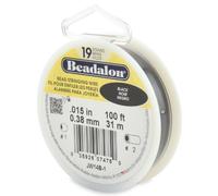 Beadalon 31 m x 0,38 mm-Bobine de Fil 19 brins Noir