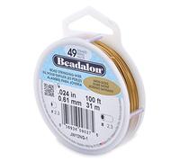 Beadalon 31 m x 0,61 mm Bobine de Fil 49 brins Doré satiné