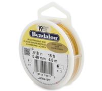Beadalon 4.6 m 0,46 mm Bobine de Fil 19 brins Or