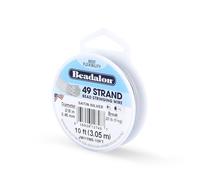 Beadalon 49 brins Billes en Acier Inoxydable Fil de Cordage, Argent satiné, 10 '