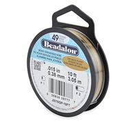 Beadalon 49-Strand Bead Stringing Wire, 0.015-Inch, Gold Plated, 10-Feet by Beadalon